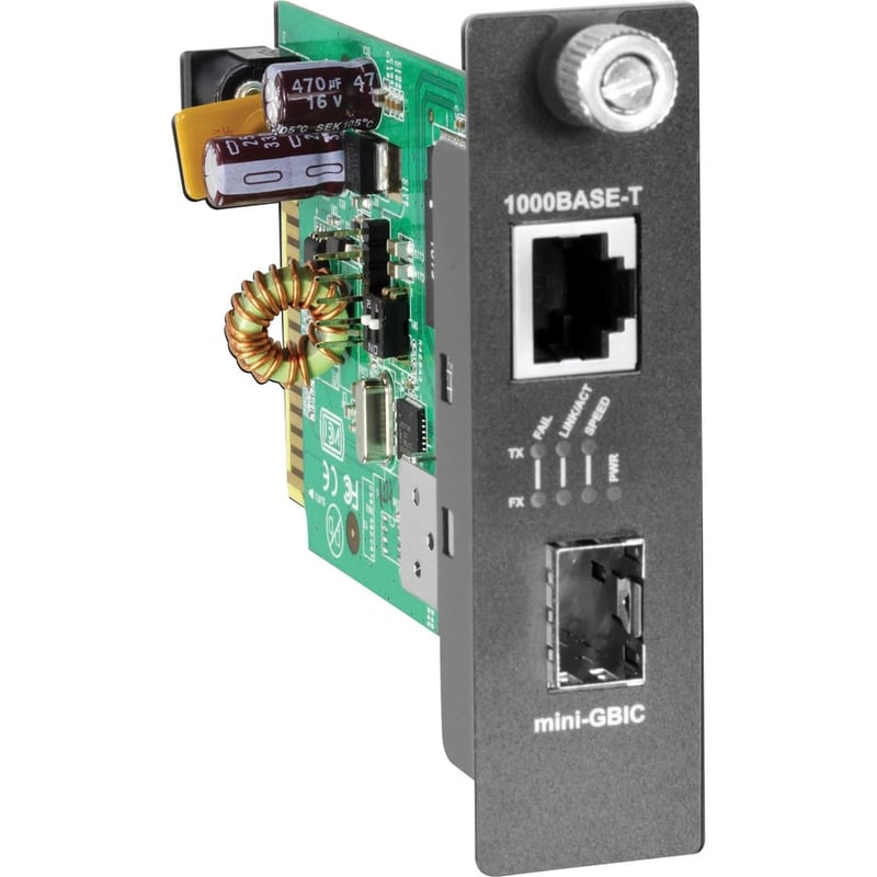 TRENDnet 100/1000Base-T To SFP Fiber Media Converter, Fiber To Ethernet Converter, 1 x 10/100/1000Base-T RJ-45 Port,1 x Mini-GBIC Slot, Lifetime Protection, Black, TFC-1000MGA
