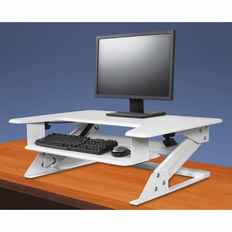 Kantek Desktop Riser Workstation Sit To Stand White - Thumbnail 3