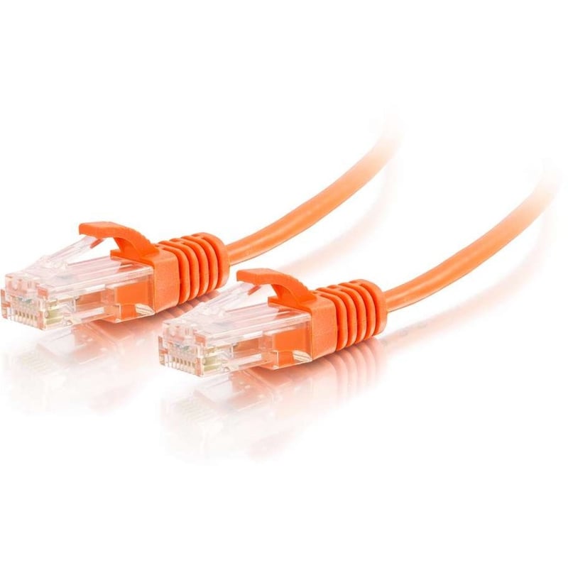 C2G 10ft Cat6 Snagless Unshielded (UTP) Slim Ethernet Cable - Cat6 Network Patch Cable - PoE - Orange - Thumbnail 1