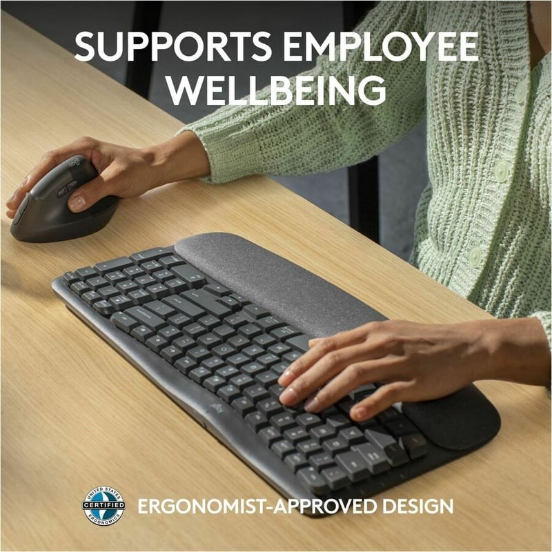 Logitech Wave Keys for Business Ergonomic Keyboard - Thumbnail 4