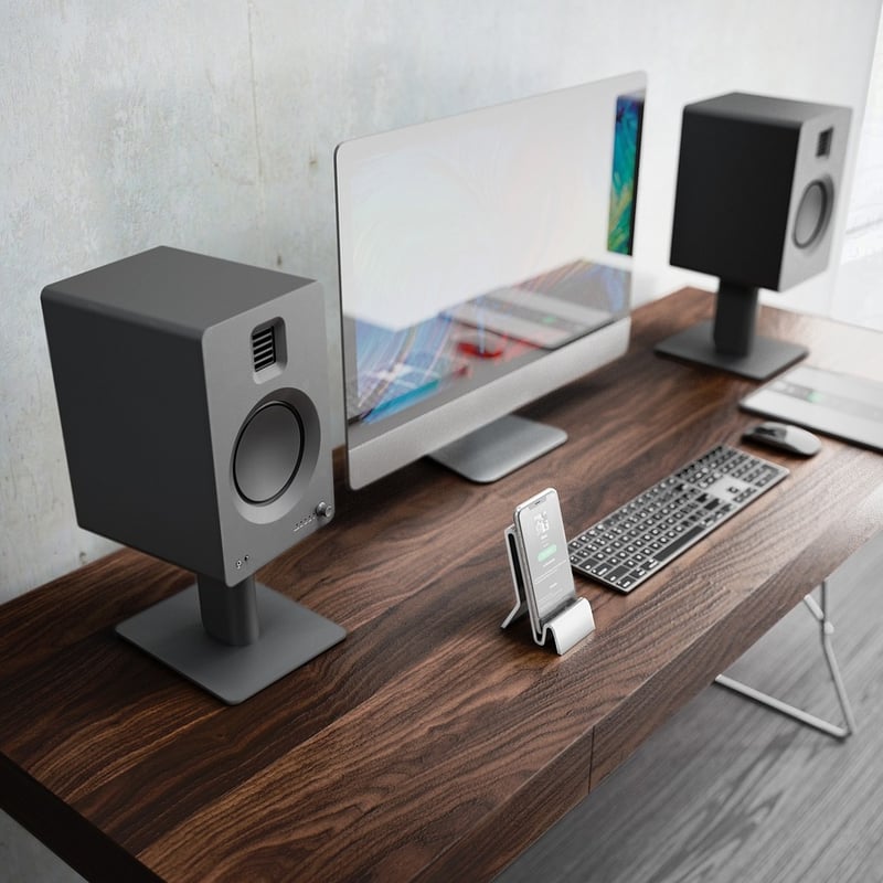 Kanto SP6HD 6 Inch Universal Desktop Speaker Stand - Black (Pair) - Thumbnail 4
