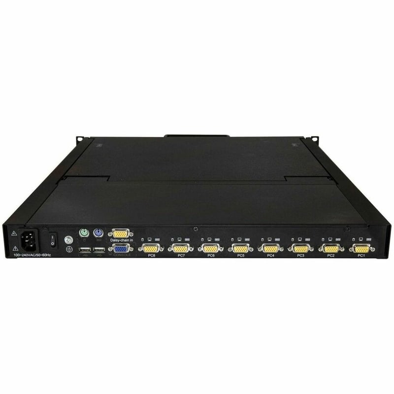 StarTech.com 8 Port Rackmount KVM Console w/ Cables - Integrated KVM Switch w/ 19" LCD - 1U LCD KVM Drawer 50000 MTBF - USB + VGA Support - Thumbnail 3