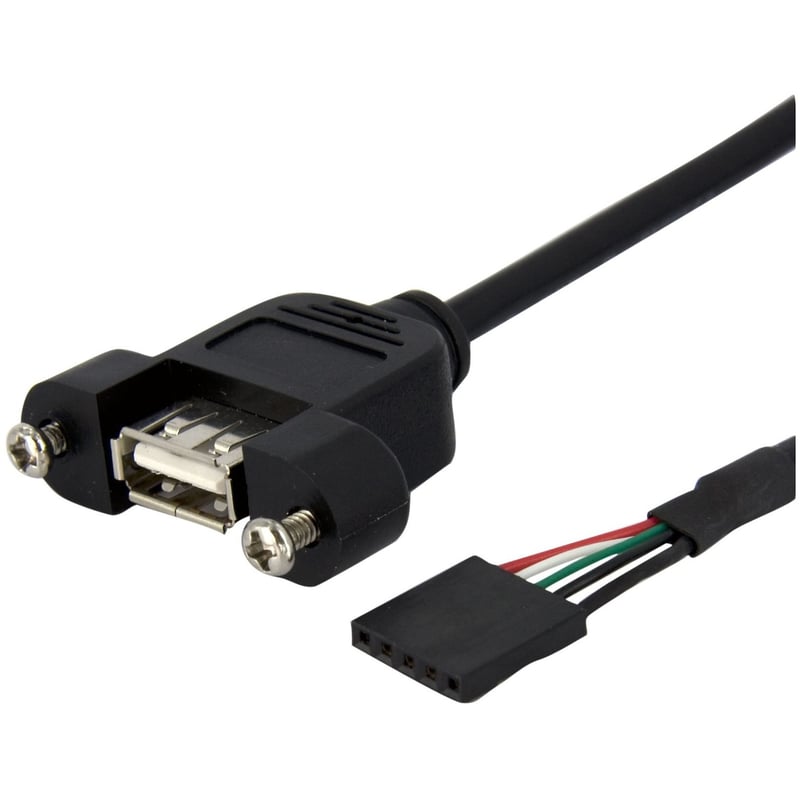 StarTech.com 1 ft Panel Mount USB Cable - USB A to Motherboard Header Cable F/F - Thumbnail 1