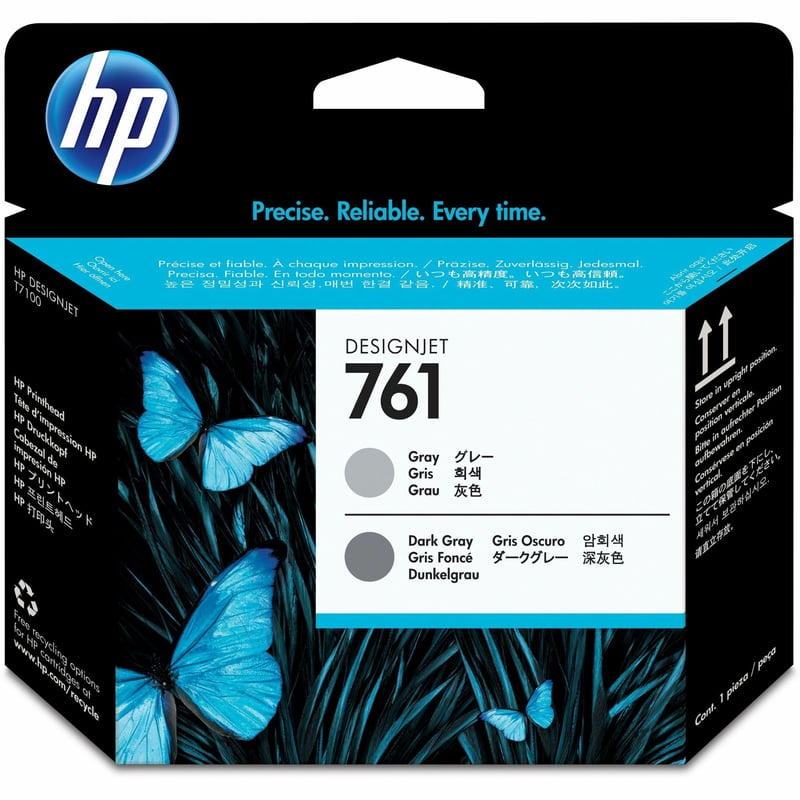 HP 761 (CH647A) Original Inkjet Printhead - Single Pack - Gray, Dark Gray - 1 Each