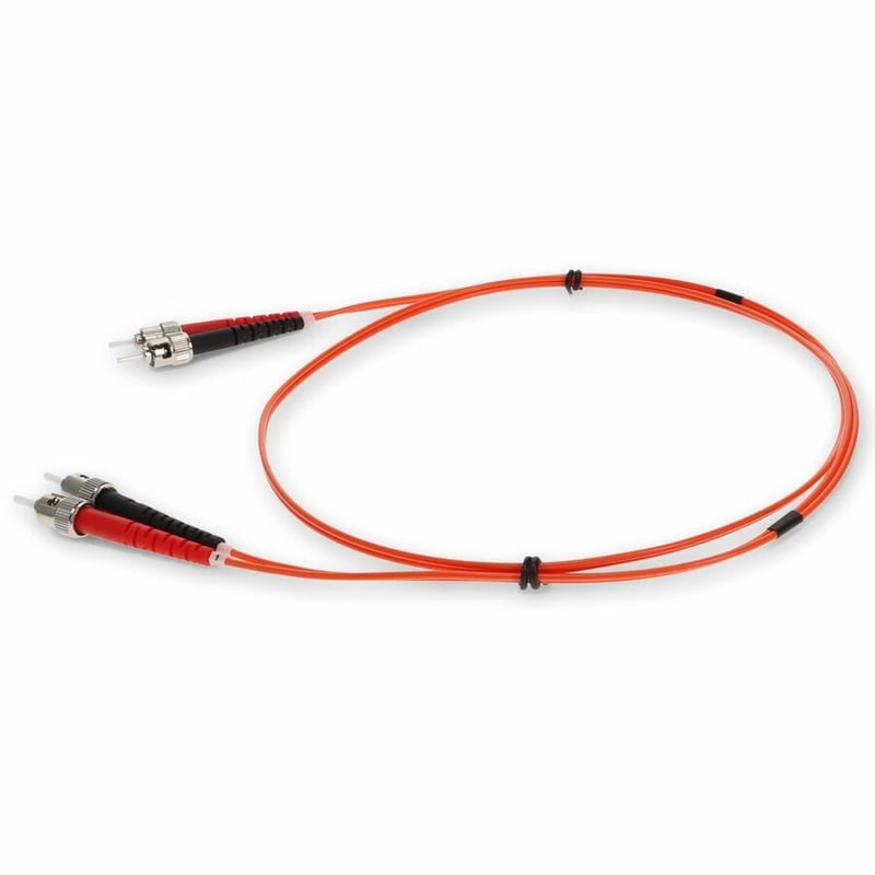 AddOn 1m ST to ST Orange OM1 Duplex OFNR (Riser-Rated) TAA MMF Fiber Patch Cable - Thumbnail 2