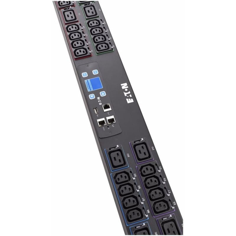 Eaton fuse disconnect rack PDU, 0U, Hardwired input, 17.3 kW max, 230/400V, 24A, Hardwired, Three-phase, Outlets: (48) C13 Outlet grip, (12) C19 Outlet grip - Thumbnail 3