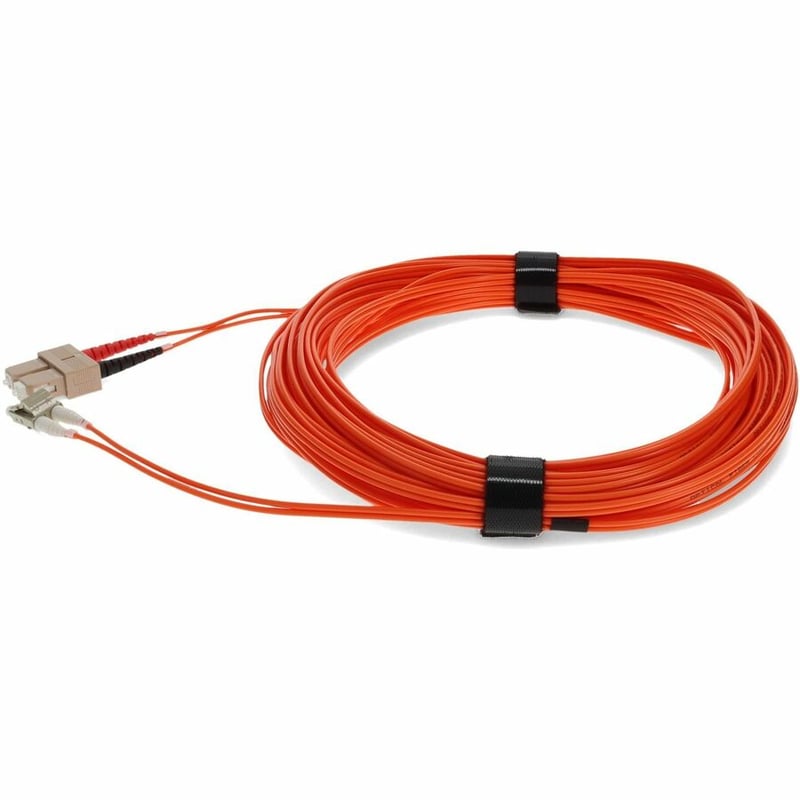 AddOn 15m SC to LC Orange OM2 Duplex OFNR (Riser-Rated) Fiber Patch Cable - Thumbnail 2