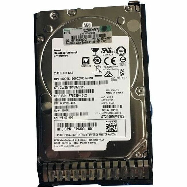 HP 2.4TB 10K 12G SAS SFF SC DS HDD 881457-B21 REFURB