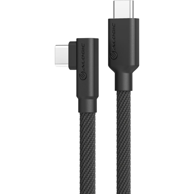 ALOGIC Elements Pro Right Angle USB-C to USB-C Cable - Male to Male - 1m - USB 2.0 - 5A - 480Mbps - Thumbnail 1