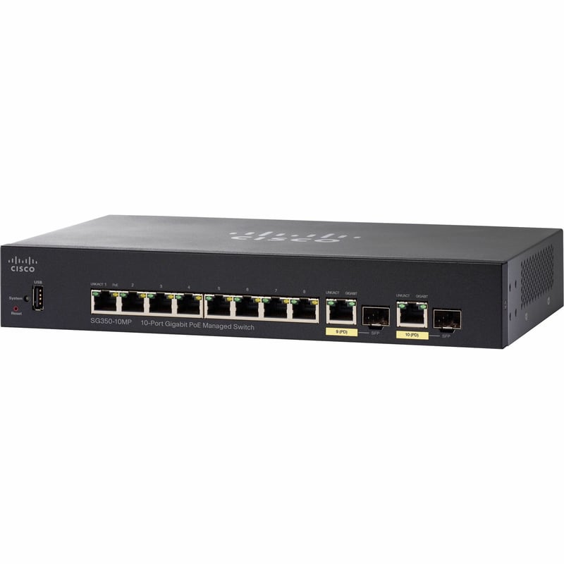 CISCOSG350-10MP10-PORTGIGABITPOEMANAGEDSWITCHREMANUFACTURED - Thumbnail 1