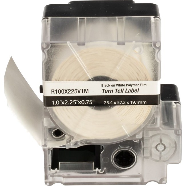 Panduit PXE R100X225V1M MP Printer Turn-Tell Label, Vinyl, White, 2.25"x1" , 0.75"POH - Thumbnail 1