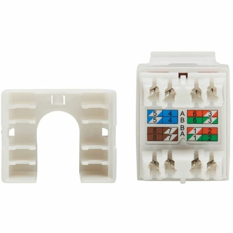 Tripp Lite by Eaton Cat6 Keystone Jack - 4PPoE Compliant, 110/Krone, 568A/B, RJ45 Ethernet, White, TAA Compliant - Thumbnail 4