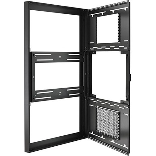 Chief Impact 55 Inch On-Wall Kiosk with Protective Glass - Portrait Orientation - Black - Thumbnail 1