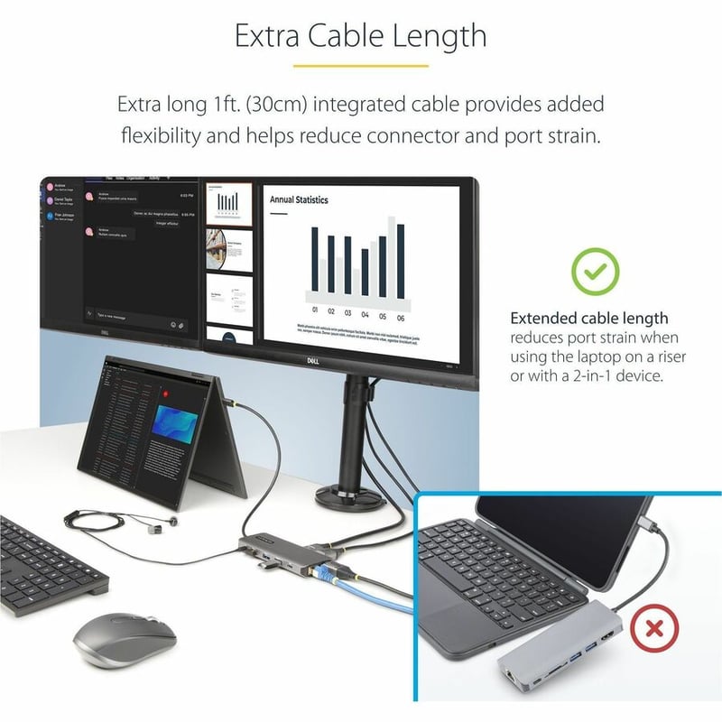 USB-C MULTIMONITOR ADAPTER HDMI DP TRIPLE/DOUBLE DISPLAY DOCK - Thumbnail 2