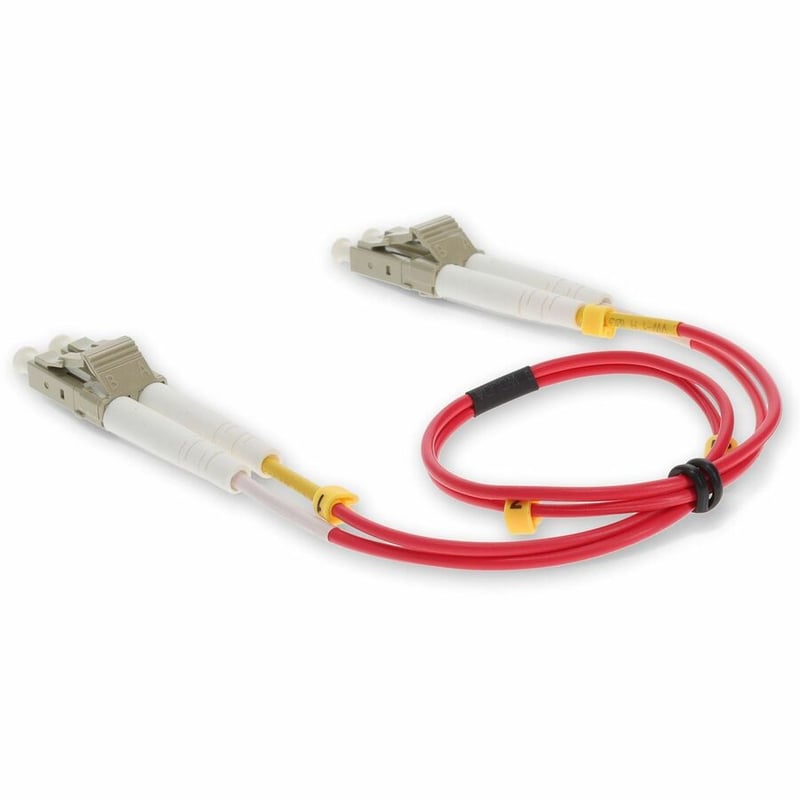 AddOn 2m LC to LC Red OM4 Duplex OFNP (Plenum-Rated) Fiber Patch Cable - Thumbnail 3