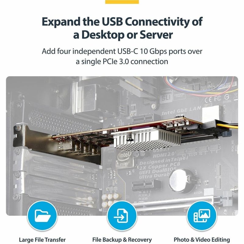 4-PORT USB TYPE-C PCIE CARD USB-C 3.2 10GBPS PCI EXPRESS TAA - Thumbnail 2