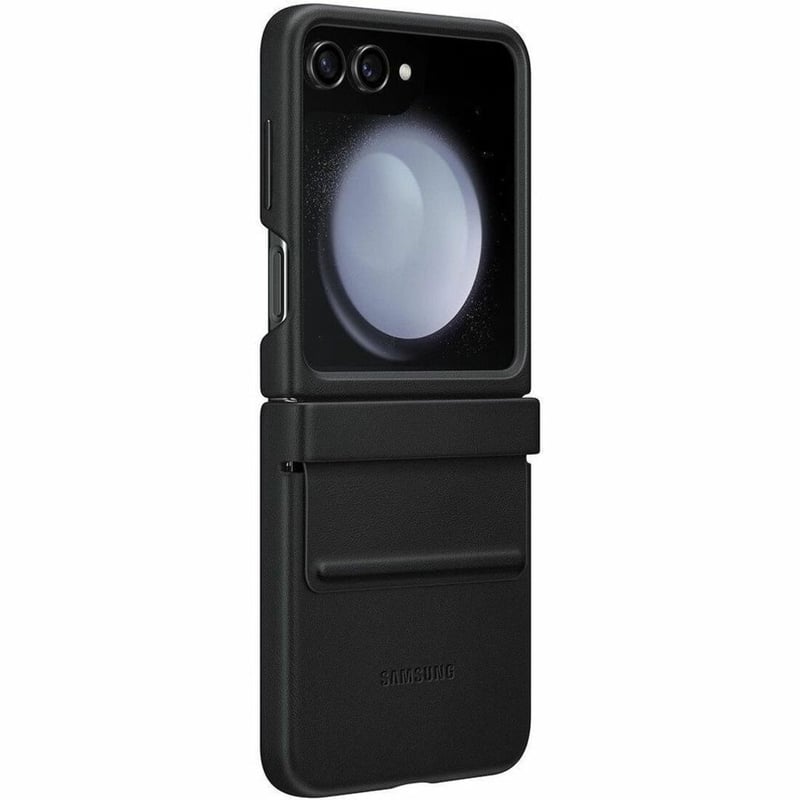 Samsung Galaxy Z Flip5 Flap Eco-Leather Case, Black - Thumbnail 1