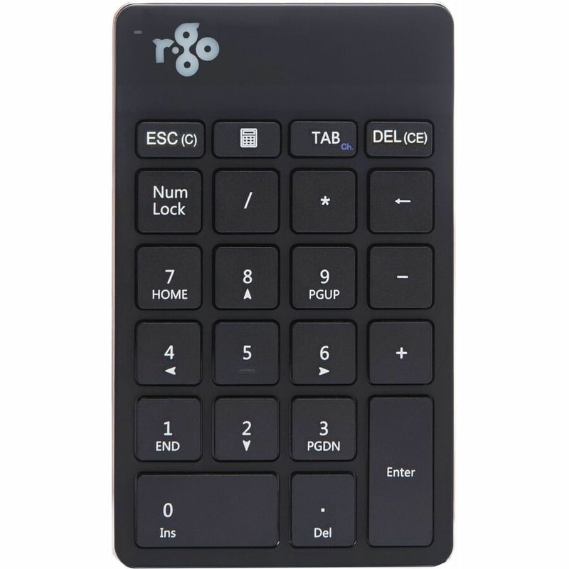 R-GO TOOLS NUMERIC KEYPAD, BLACK, WIRELESS, BLUETOOTH, ERGONOMIC, PORTABLE, WITH - Thumbnail 3