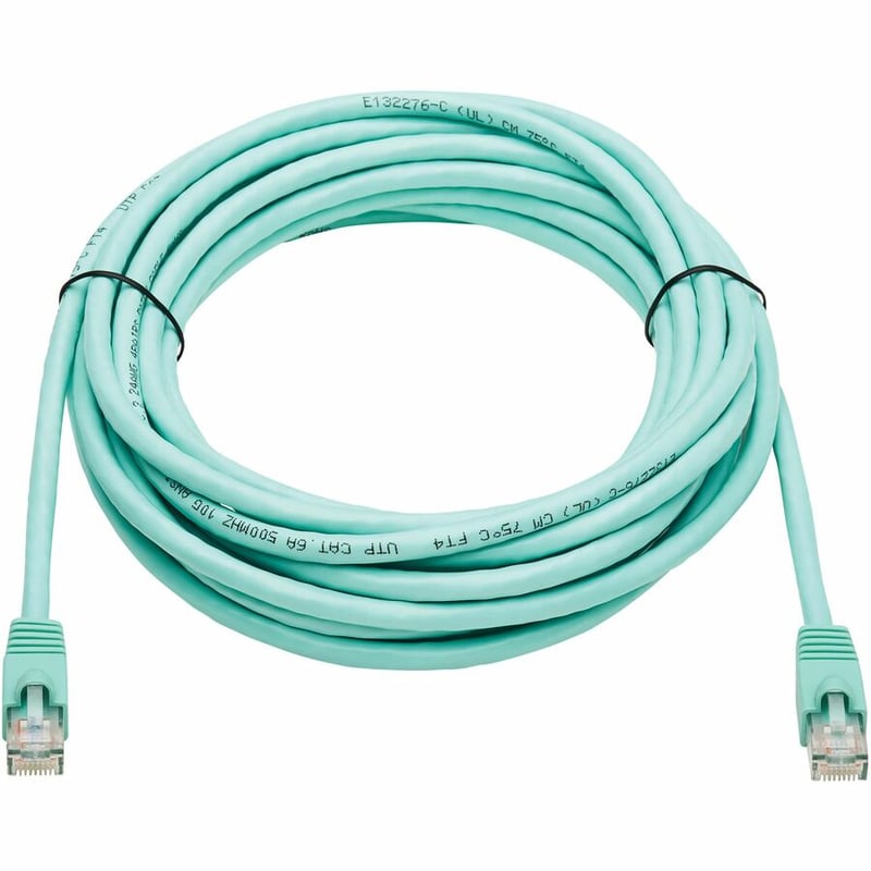 Eaton Tripp Lite Series Cat6a 10G Snagless UTP Ethernet Cable (RJ45 M/M), Aqua, 25 ft. (7.62 m) - Thumbnail 2
