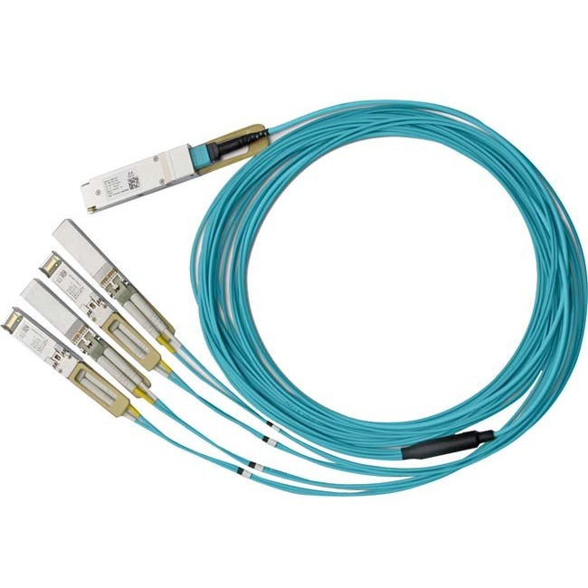 Mellanox Active Fiber Hybrid Solution, ETH 100GbE to 4x25GbE, QSFP28 to 4xSFP28, 5m