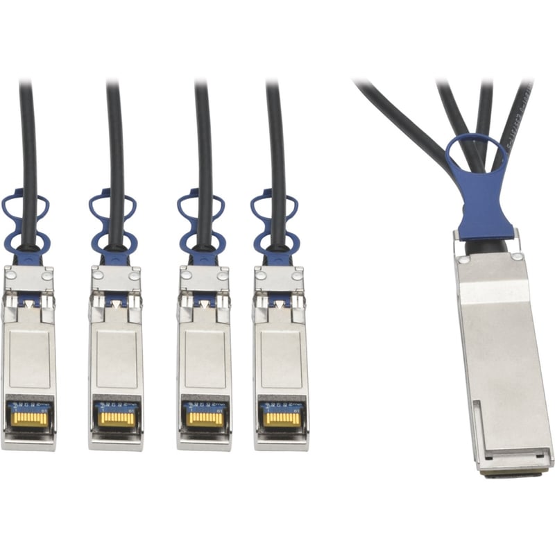 Tripp Lite by Eaton QSFP+ to 10 GbE SFP+ Passive DAC Breakout Cable (M/M) QSFP+ to (x4) SFP+ Compatible to Cisco QSFP-4SFP10G-CU1M 1M (3.28 ft.)