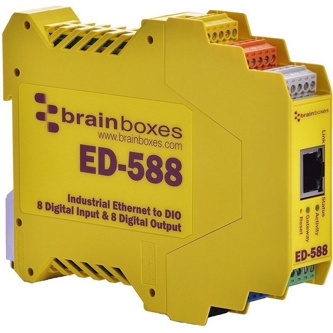 Brainboxes - Ethernet to 8 Digital Inputs and 8 Digital Outputs + RS485 Gateway - Thumbnail 1