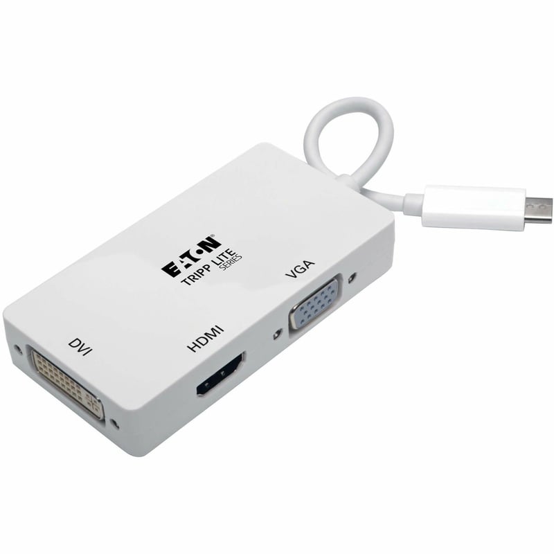 USB C MULTIPORT ADAPTER M/3XF 4K HDMI 1080P VGA + DVI PORTS WHITE - Thumbnail 1