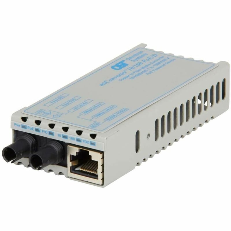 10/100 POE/PD MEDIA CONVERTER S T MM 1310NM 5KM -40 TO 85C DC PWR