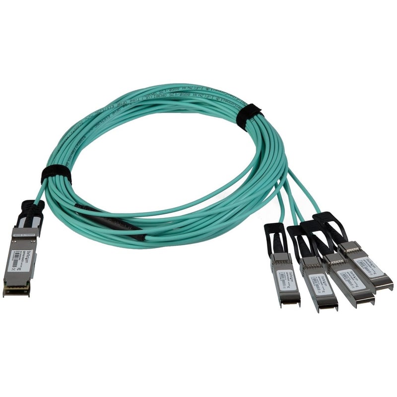 StarTech.com AOC Breakout Cable for Cisco QSFP-4X10G-AOC5M - 5m 40G 1x QSFP+ to 4x SFP+ AOC Cable 40GbE QSFP+ Active Optical Fiber 16.4ft - Thumbnail 2