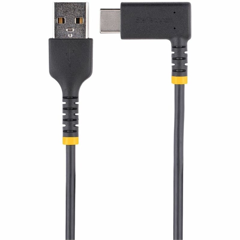 StarTech.com 6tf (2m) USB A to C Charging Cable Right Angle, Heavy Duty Fast Charge USB-C Cable, Durable and Rugged Aramid Fiber, 3A - Thumbnail 3
