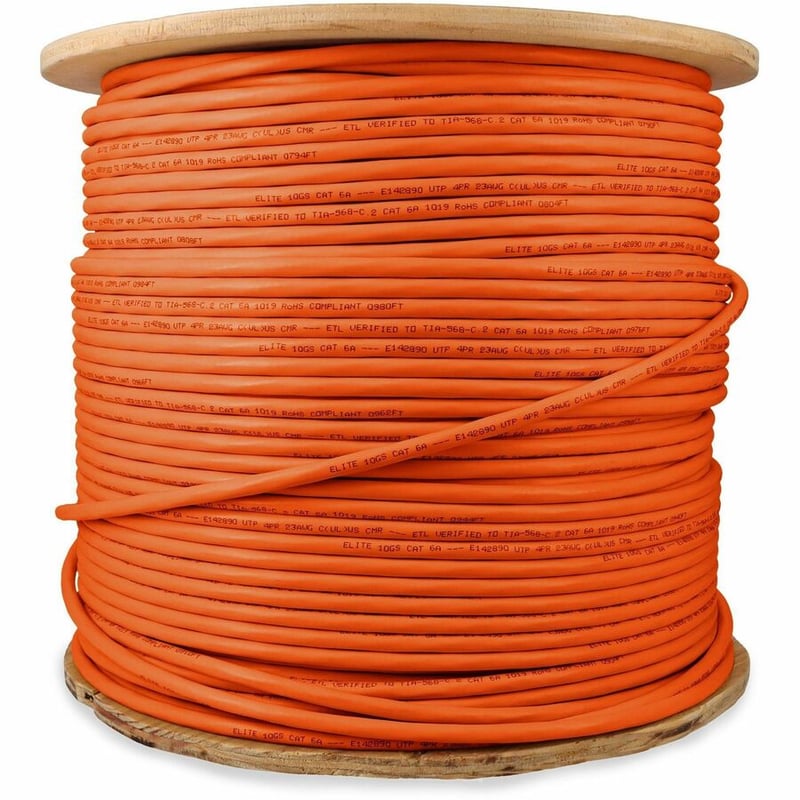 AddOn 1000ft Non-Terminated Orange Cat6A UTP PVC Copper Patch Cable - Thumbnail 5