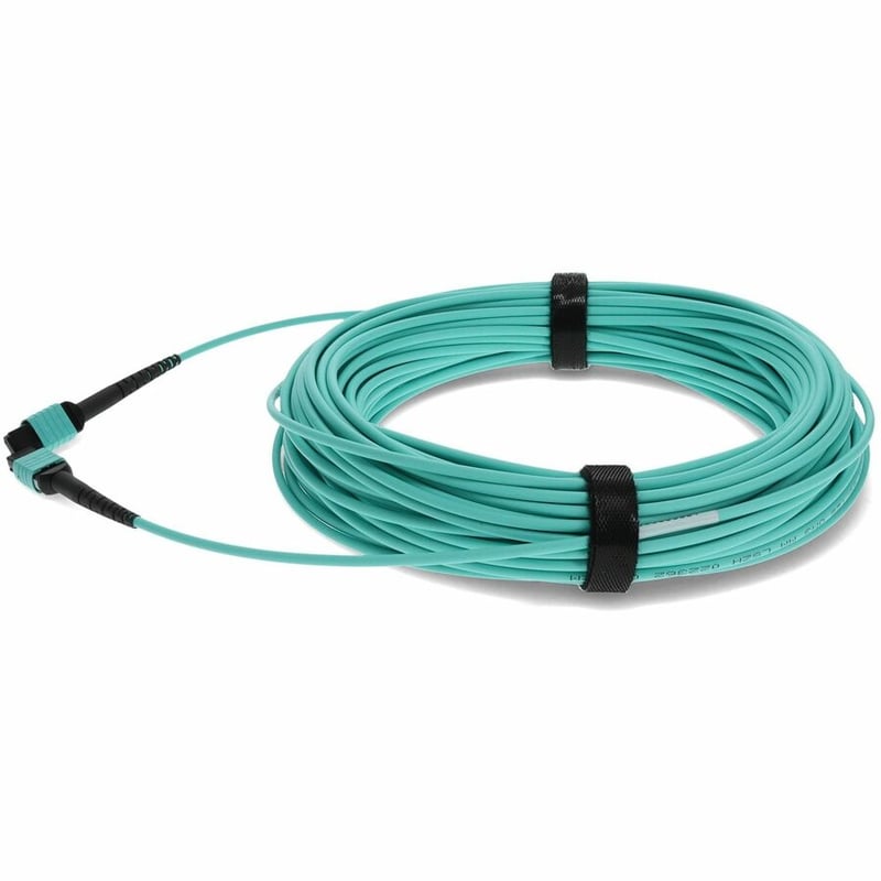 AddOn 25m MPO/UPC to MPO/UPC Aqua OM3 OFNR (Riser-Rated) 12-Strand Fiber Patch Cable - Thumbnail 2