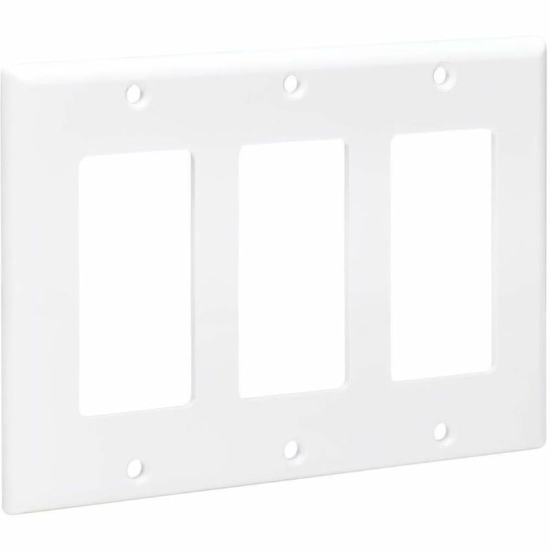Eaton Tripp Lite Series Triple-Gang Faceplate, Decora Style - Vertical, White, TAA - Thumbnail 1