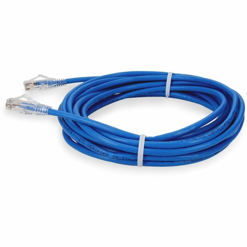 AddOn 30ft RJ-45 (Male) to RJ-45 (Male) Blue Cat6 Straight UTP Plenum-Rated Copper Patch Cable - Thumbnail 2