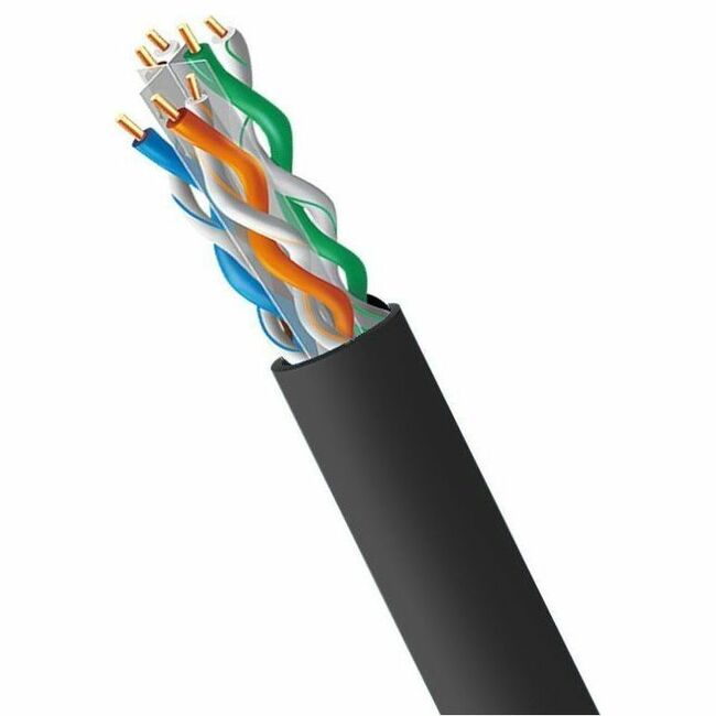 1000FT CAT6A RISER CABLE 500MHZ PURE COPPER 23AWG SOLID BLACK CMR