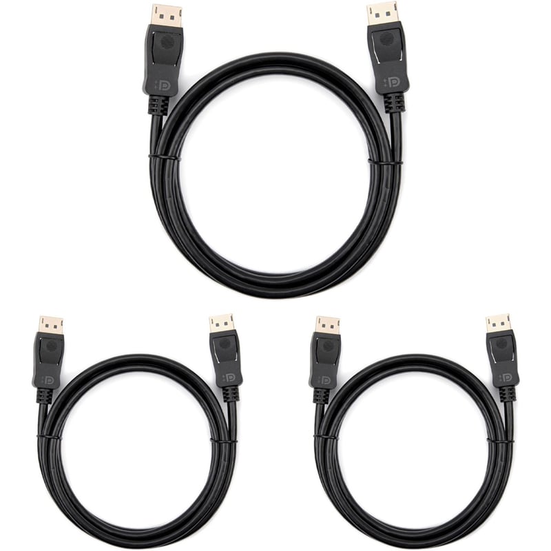 Rocstor 6ft DisplayPort 1.2 Cable M/M - DP 4k (3-Pack) - Thumbnail 1