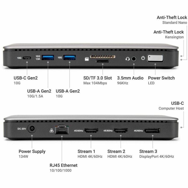 DOCKING STATION RD15 USB-C TRIPPLE DISPLAY DP 1.4 - Thumbnail 5