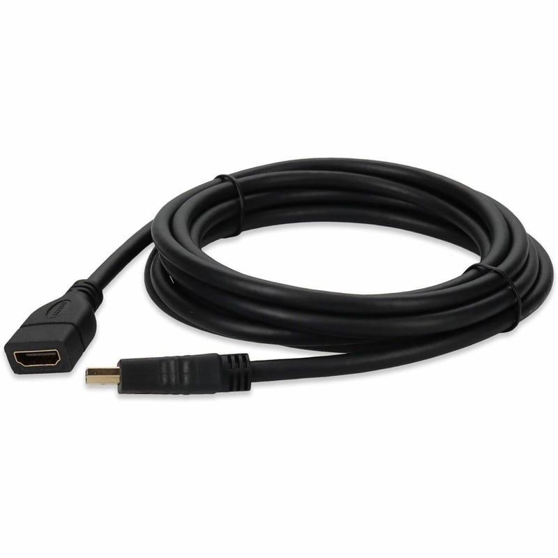 AddOn 10ft HDMI 1.4 Male to HDMI 1.4 Female Black Cable For Resolution Up to 4096x2160 (DCI 4K) - Thumbnail 1
