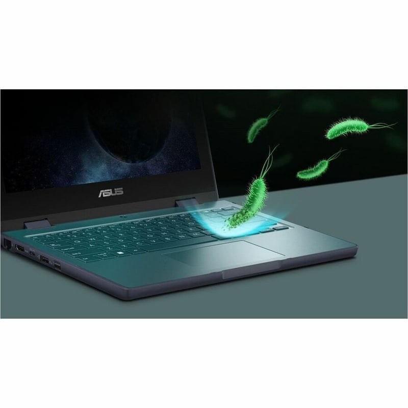 Asus BR1104F BR1104FTA-YS14T 11.6" Touchscreen Rugged Convertible 2 in 1 Notebook - HD - Intel N-Series N150 - 4 GB - 128 GB SSD - Mineral Gray - Thumbnail 3