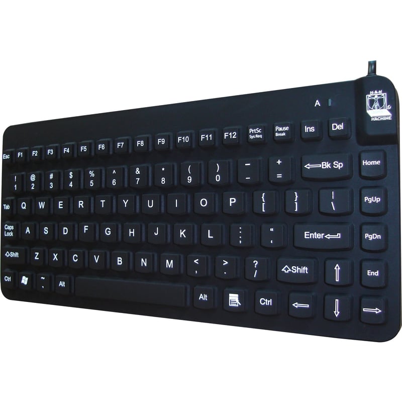 Man & Machine Premium Waterproof Disinfectable Silent 12" Keyboard - Thumbnail 1