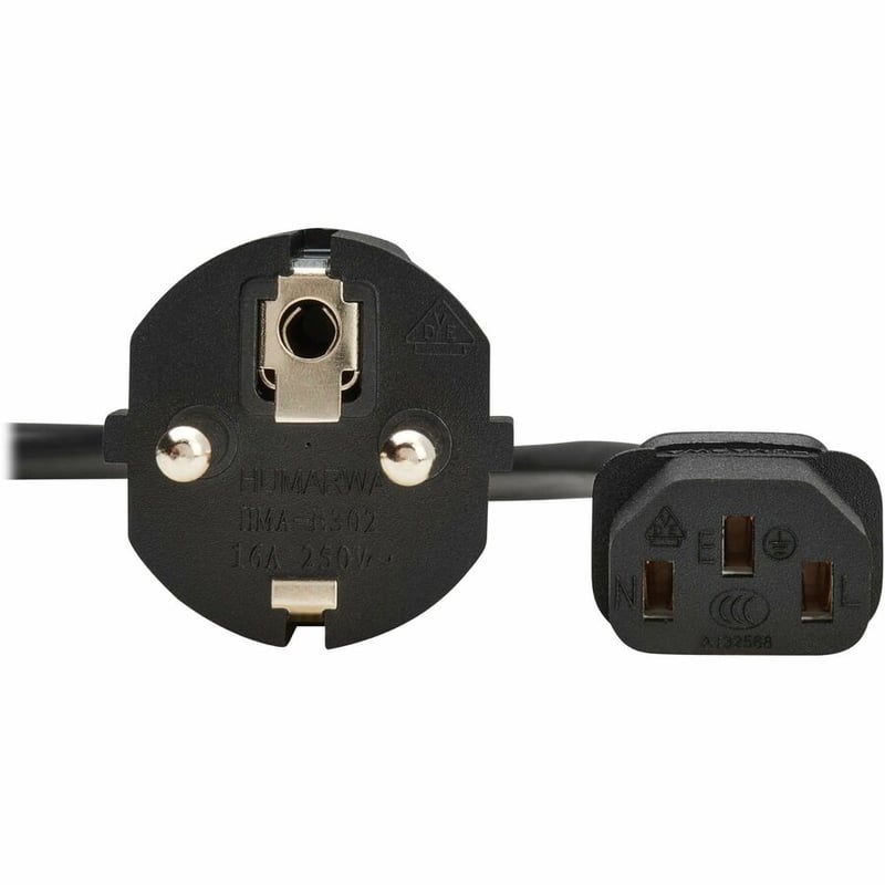 PDU POWER CORD SCHUKO TO C13 10A 100-250V H05VV-F 2M BLACK - Thumbnail 3
