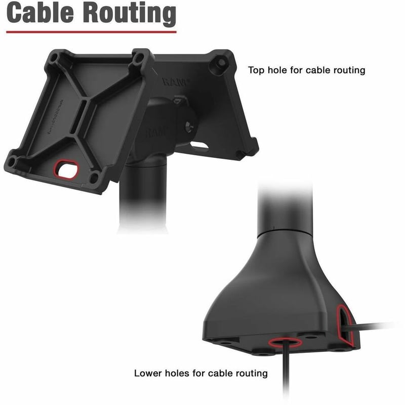 RAM PEDESTAL MOUNT WITH DUAL HEAD 100 X 100 VESA 14IN POLE WITH - Thumbnail 3