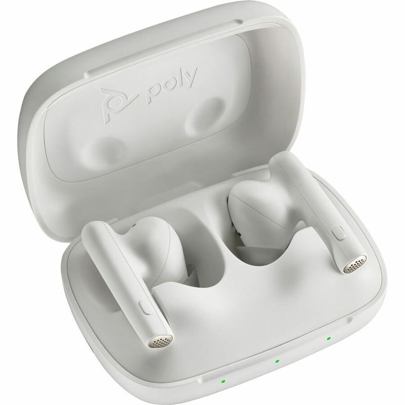 Poly Voyager Free 60 UC M White Sand Earbuds+ BT700 USB-A Adapter + Basic Charge Case - Thumbnail 3