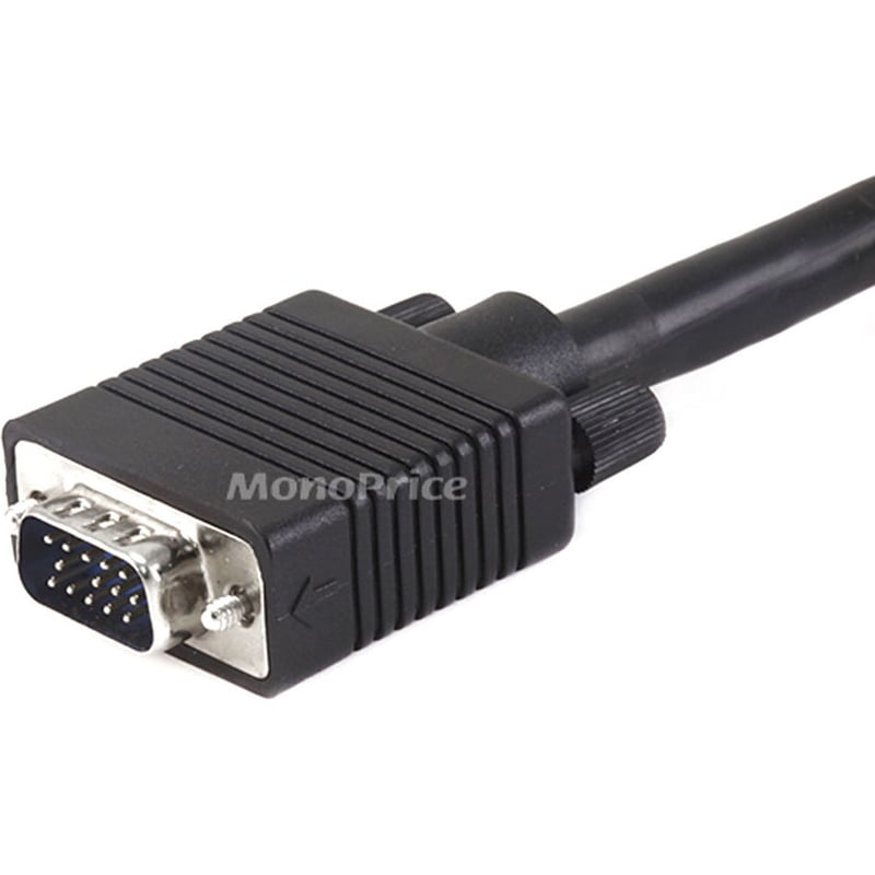 Monoprice VGA HD-15 to 5 BNC RGB Video Cable for HDTV Monitor cable - 6FT (Black) - Thumbnail 2