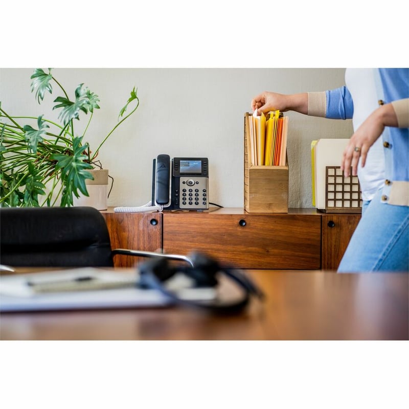 Poly Edge E350 IP Phone - Corded - Corded/Cordless - Wi-Fi, Bluetooth - Desktop, Wall Mountable - Black - Thumbnail 5