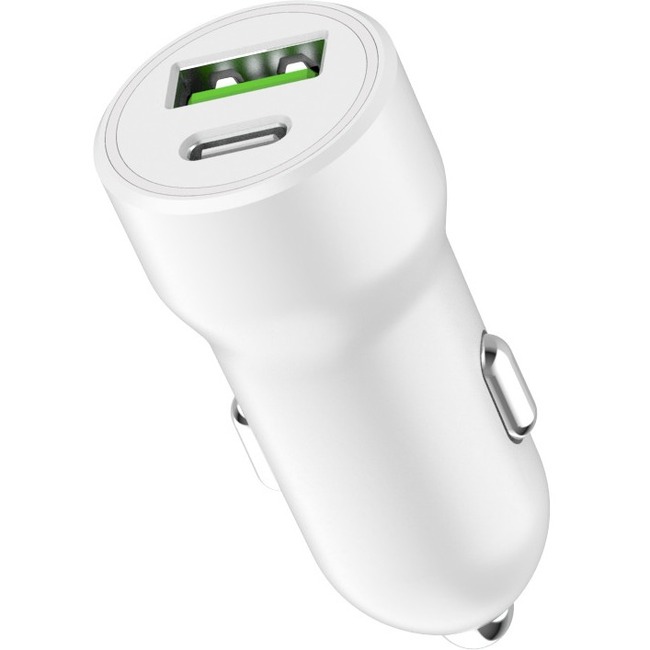 4XEM Dual USB Car Charger Adapter A/C - White - Thumbnail 1
