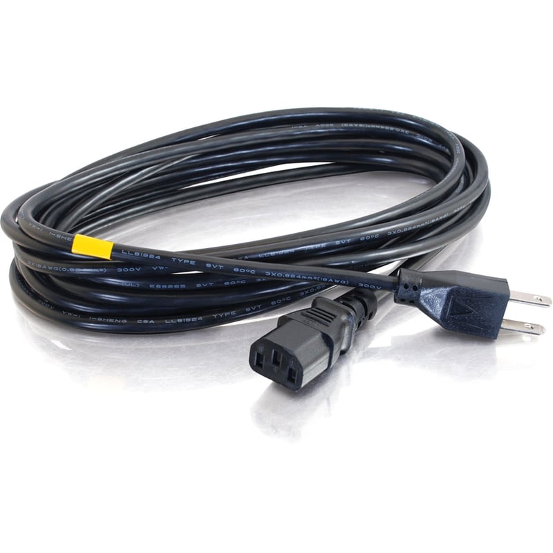 C2G 10ft Power Cord - 18 AWG - NEMA 5-15P to IEC320C13 - Computer Power - Thumbnail 4
