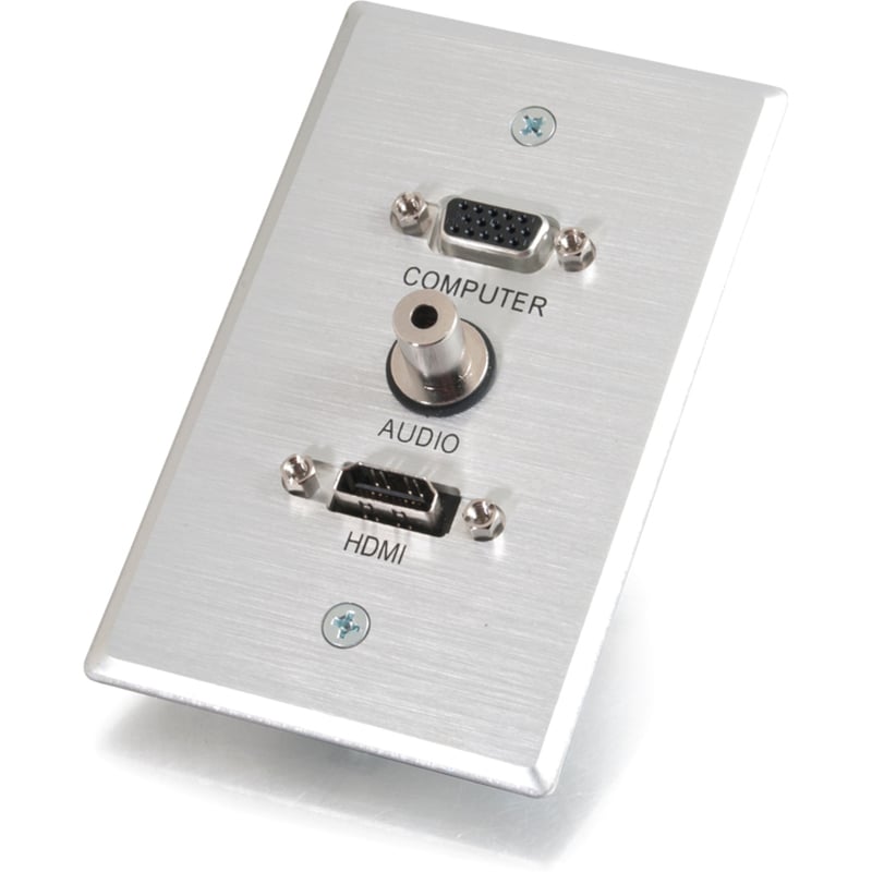 HDMI+VGA+3.5MM ALUMINUM WALL PLATE - Thumbnail 4