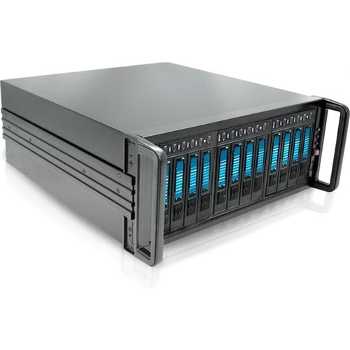 RAIDage JAGE412HDBL Drive Enclosure 12Gb/s SAS, SATA/600 - Mini-SAS HD Host Interface - 4U Rack-mountable - Black, Blue - Thumbnail 1