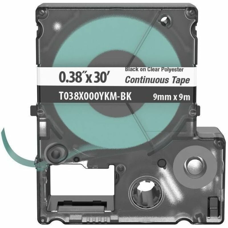 Panduit PXE T038X000YKM-BK MP Printer Cont. Tape, Safety & ID, Polyest, Blk/Clr, .38" W - Thumbnail 4